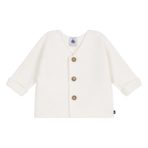 Petit Bateau - Barby organik pamuk hırka | Beyaz