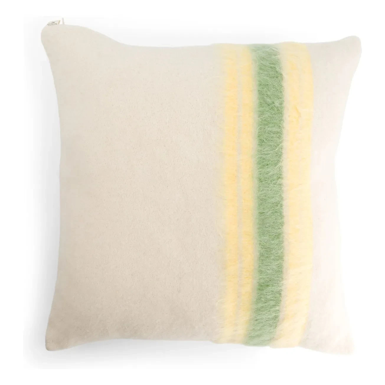 The Socialite Family - Striped mohair square pillow | Yellow