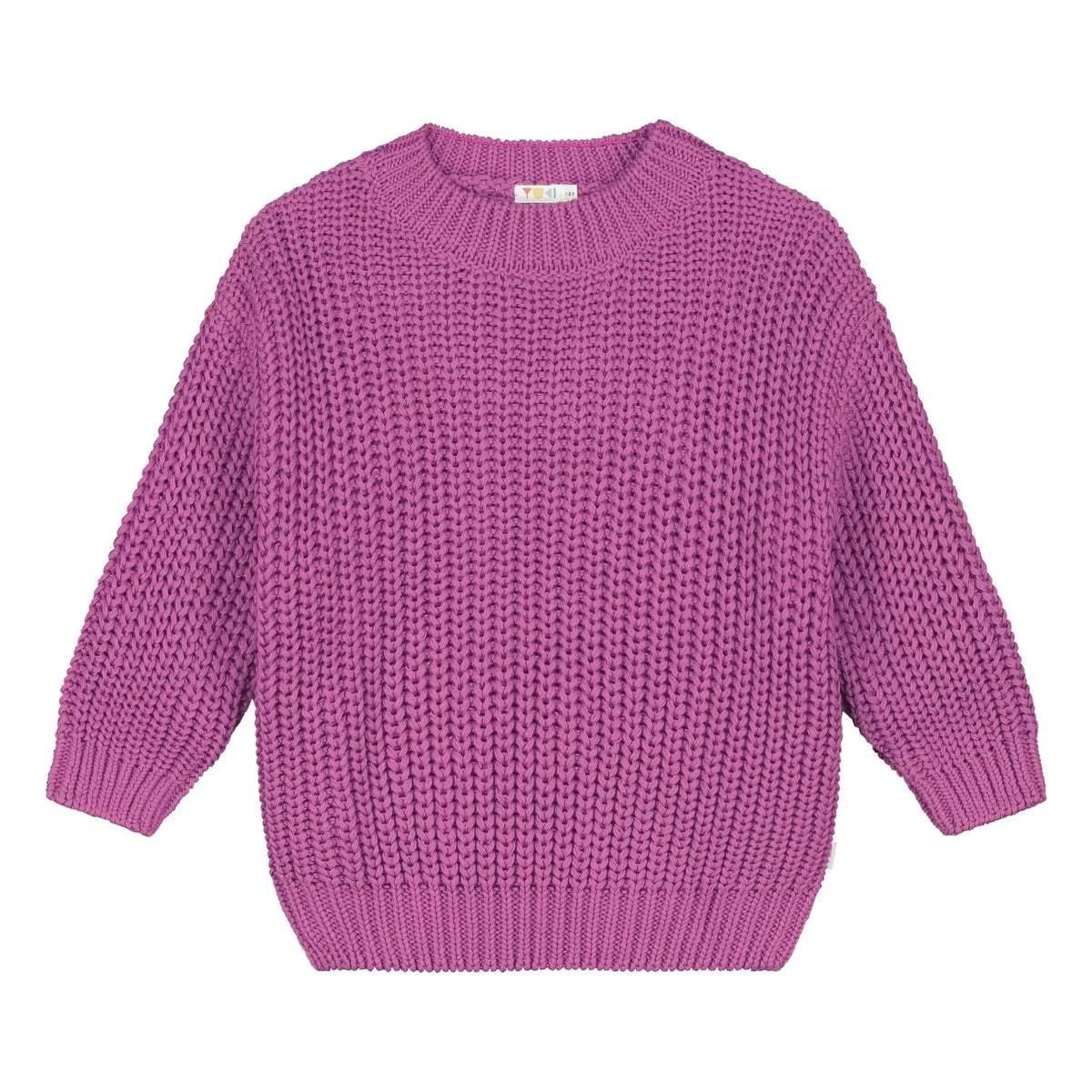 Yuki - Organic Cotton Thick Knit Sweater | Dark Purple