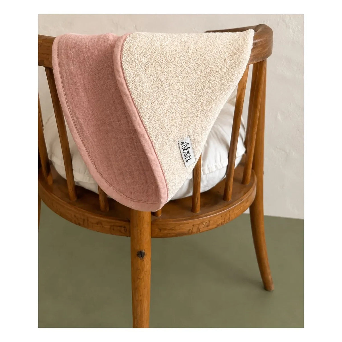 Editions Aimable - Bib Bertille | Powder Pink Cotton Gauze