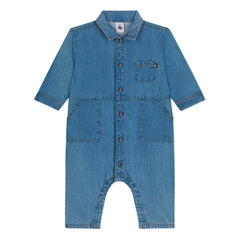 Petit Bateau - Matin Denim Romper | Denim Blue