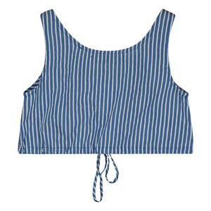 Tangerine - Striped Short Button-Down Top | Blue