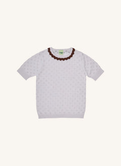 FUB - Organic Cotton Pointelle Sweater | Lilac