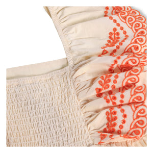 Molo - Clementine Organic Cotton Ruffled Dress | Off-White