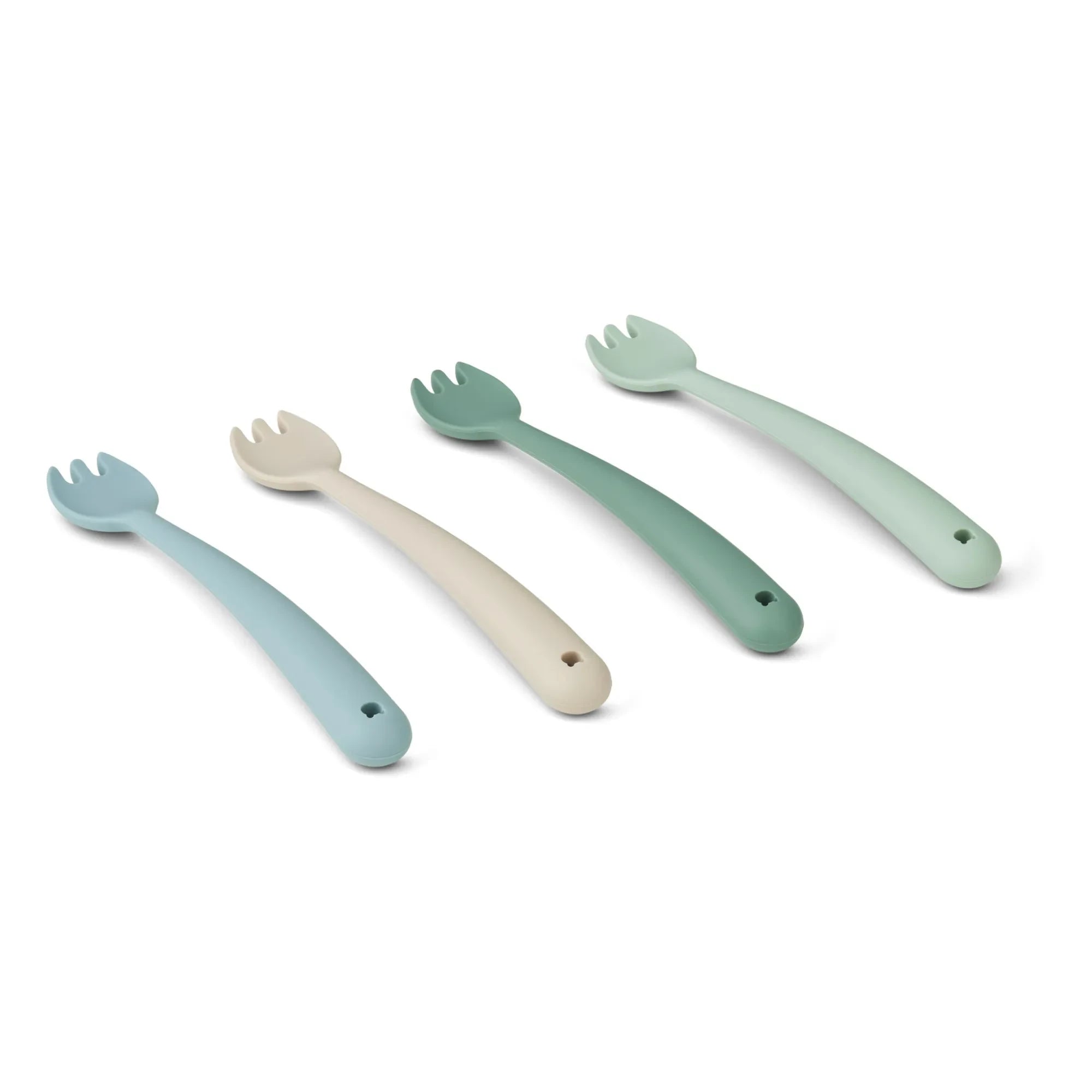 Liewood - Silicone Fork - Set of 4 | Mint Green