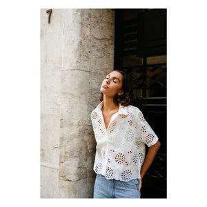 Sacrécoeur - Flavia Flower Shirt | White