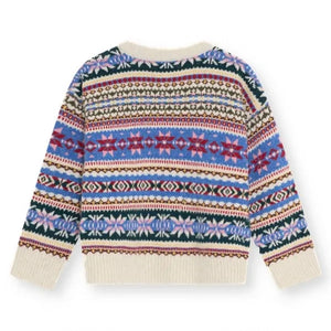 the new society - Caia Jacquard Cardigan Made from Recycled Fibers | Blue