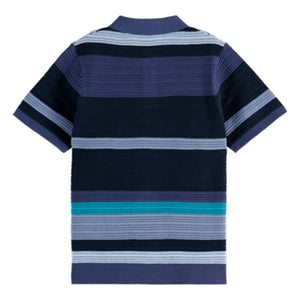 Scotch & Soda - Striped Knit Polo | Blue