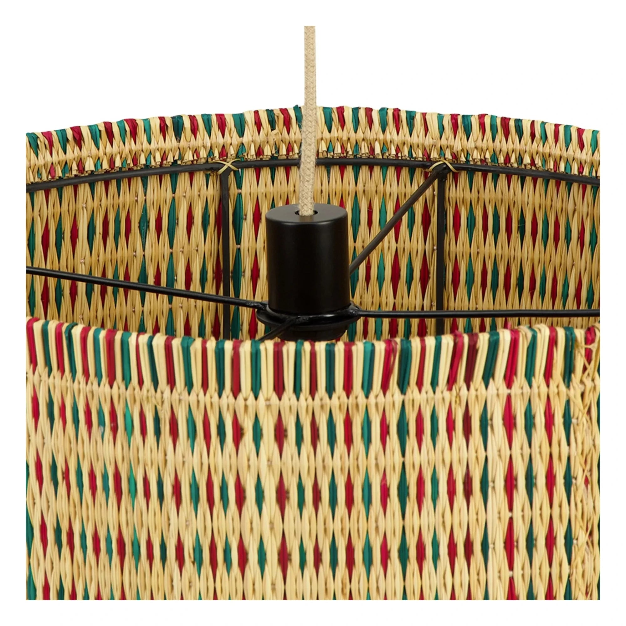 House of Capricorn - Coruche Woven Wicker Pendant Lamp | Green
