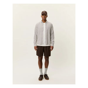 Les Deux - Striped Shirt Konrad Linen | Light Brown