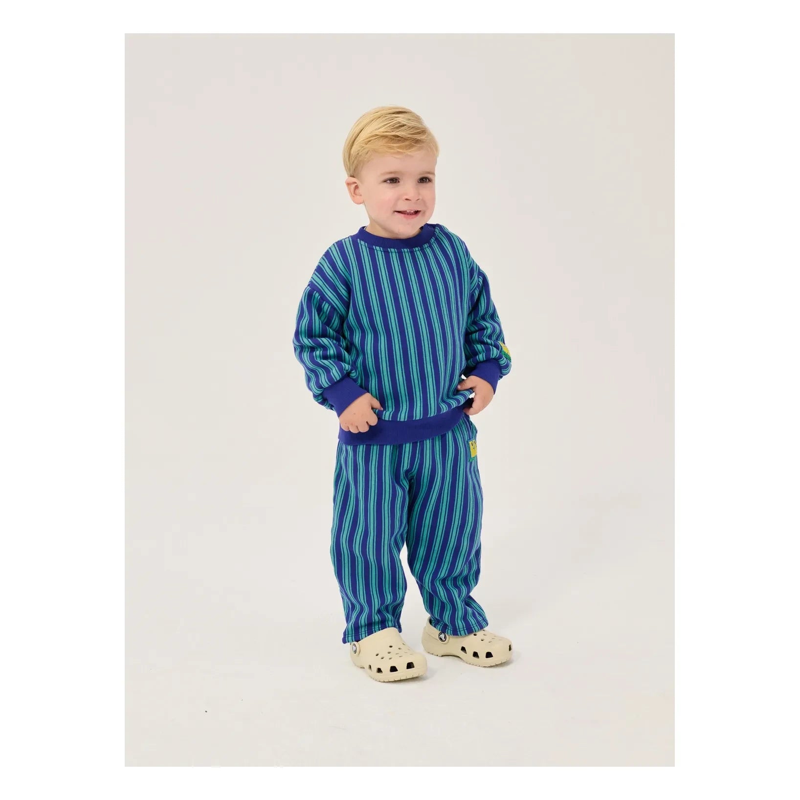 Bobo Choses - Striped sweatshirt made of organic cotton | Blue