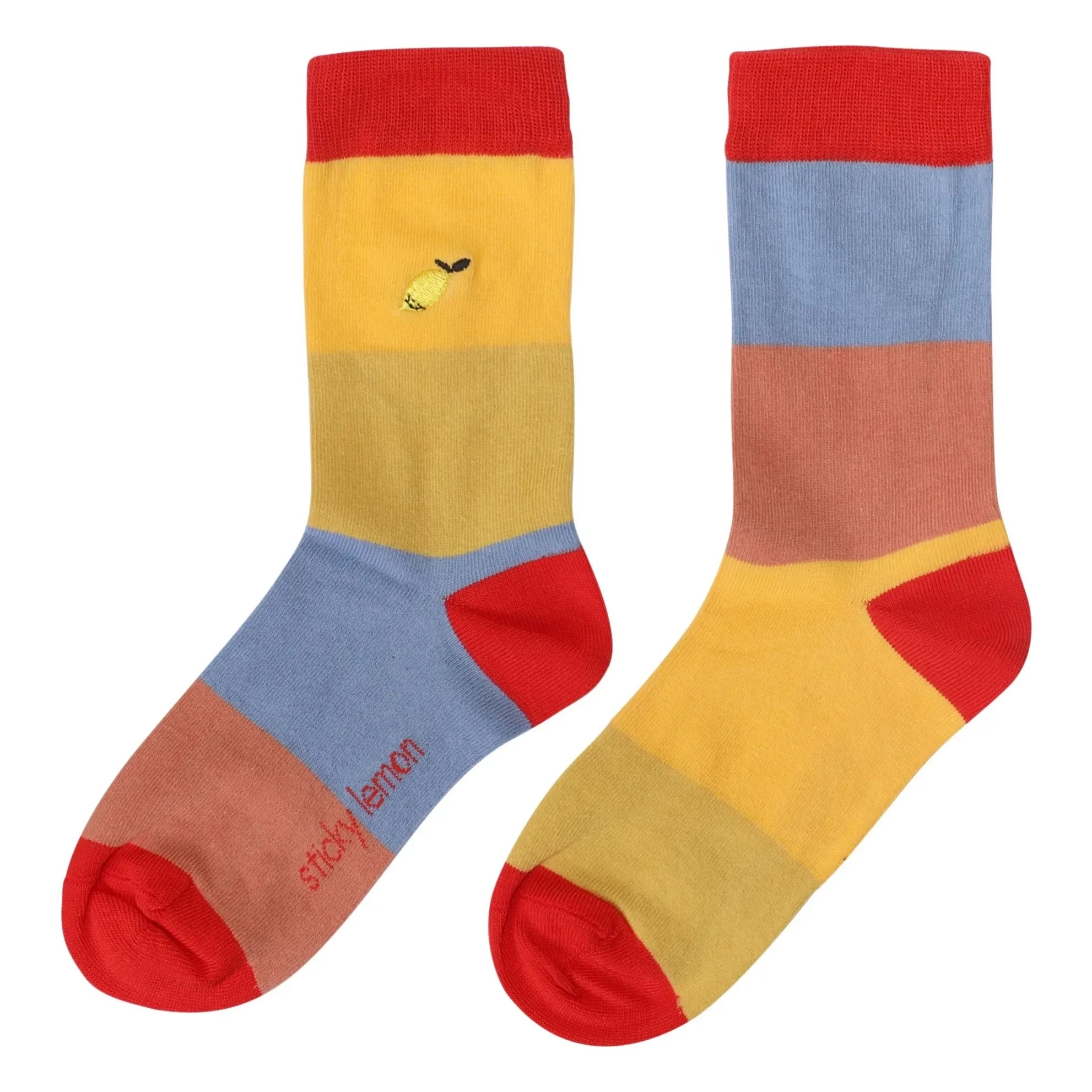 Sticky Lemon - Striped Lemon Socks | Yellow