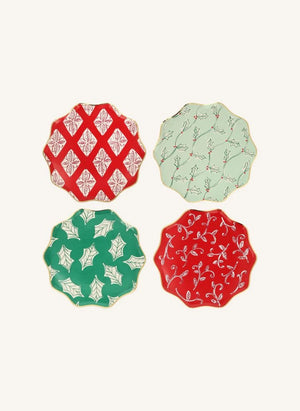 Meri Meri - Block Printed Christmas Plates - Set of 8