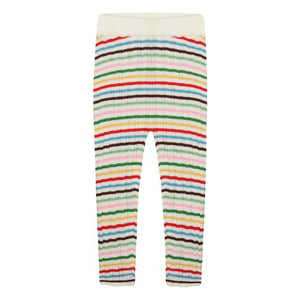 FUB - Striped Ribbed Leggings Fine Knit Organic Cotton | Red