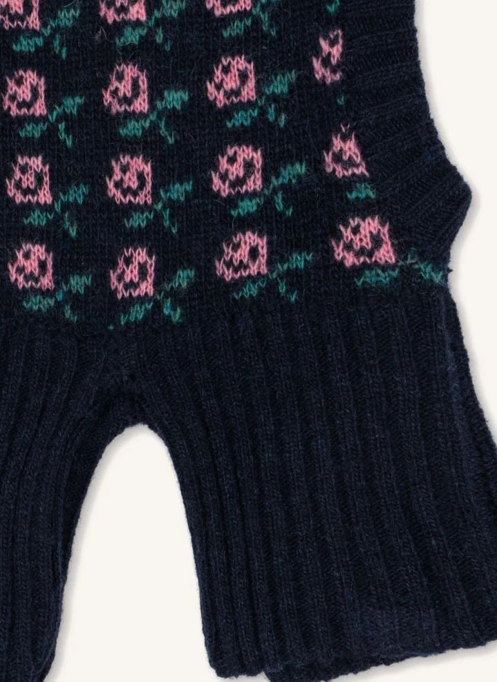 Konges Sløjd - Belou Floral Wool Balaclava | Navy