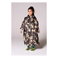 Rainkiss - Forest Camouflage Raincoat Poncho - Kids Collection | Brown