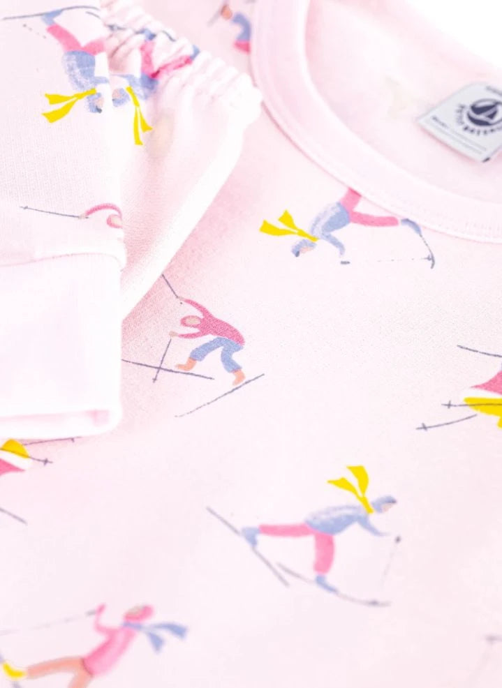 Petit Bateau - Cotton Pajamas Skiers | Pink