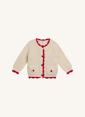 Stella McCartney Kids - Kalp Desenli Hırka | Fildişi