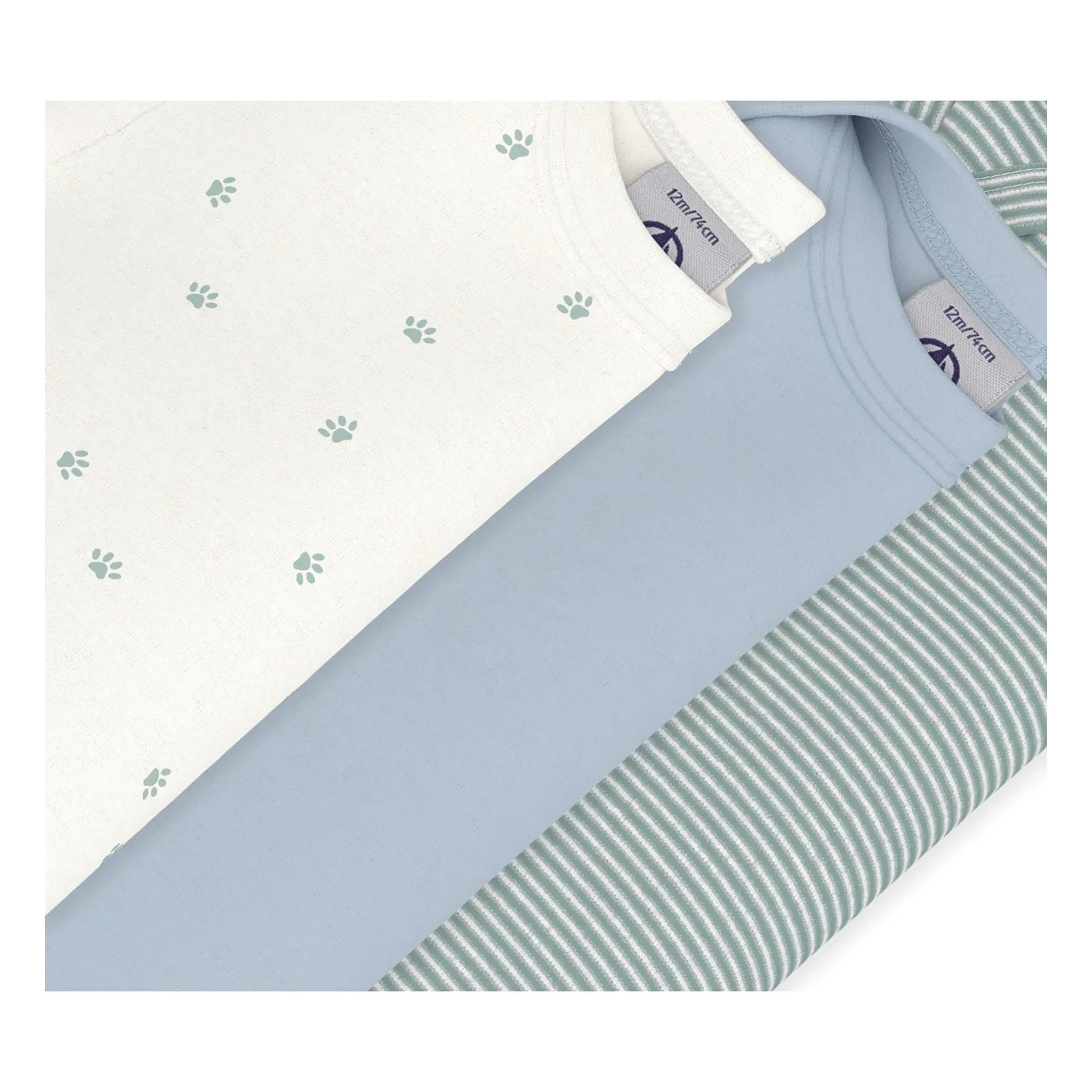 Petit Bateau - Blue | 3-Pack Bodysuits