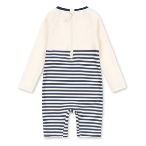 Konges Sløjd - Striped UV Protection Swimsuit Recycled Fibres | Ecru