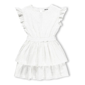 Molo - Carma organic cotton ruffle dress | White