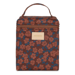 Nobodinoz - Insulated Lunch Bag Hyde Park Maroon Poppies | Brick Red