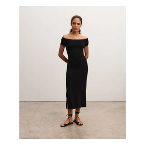 Bompard - Silk and Cashmere Bardot Neck Dress | Black