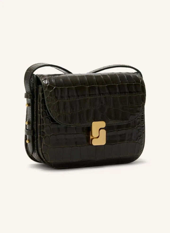 Soeur - Bellissima Mini Croco Leather Bag | Olive green
