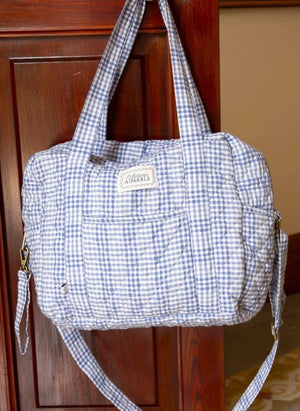 Editions Aimable - Suzanne Baby Care Bag | Blue Vichy Cotton