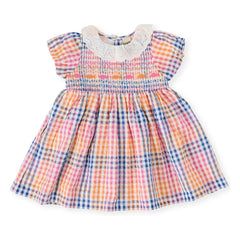 Goldie + Ace - Carreaux Gathered Dress | Blue