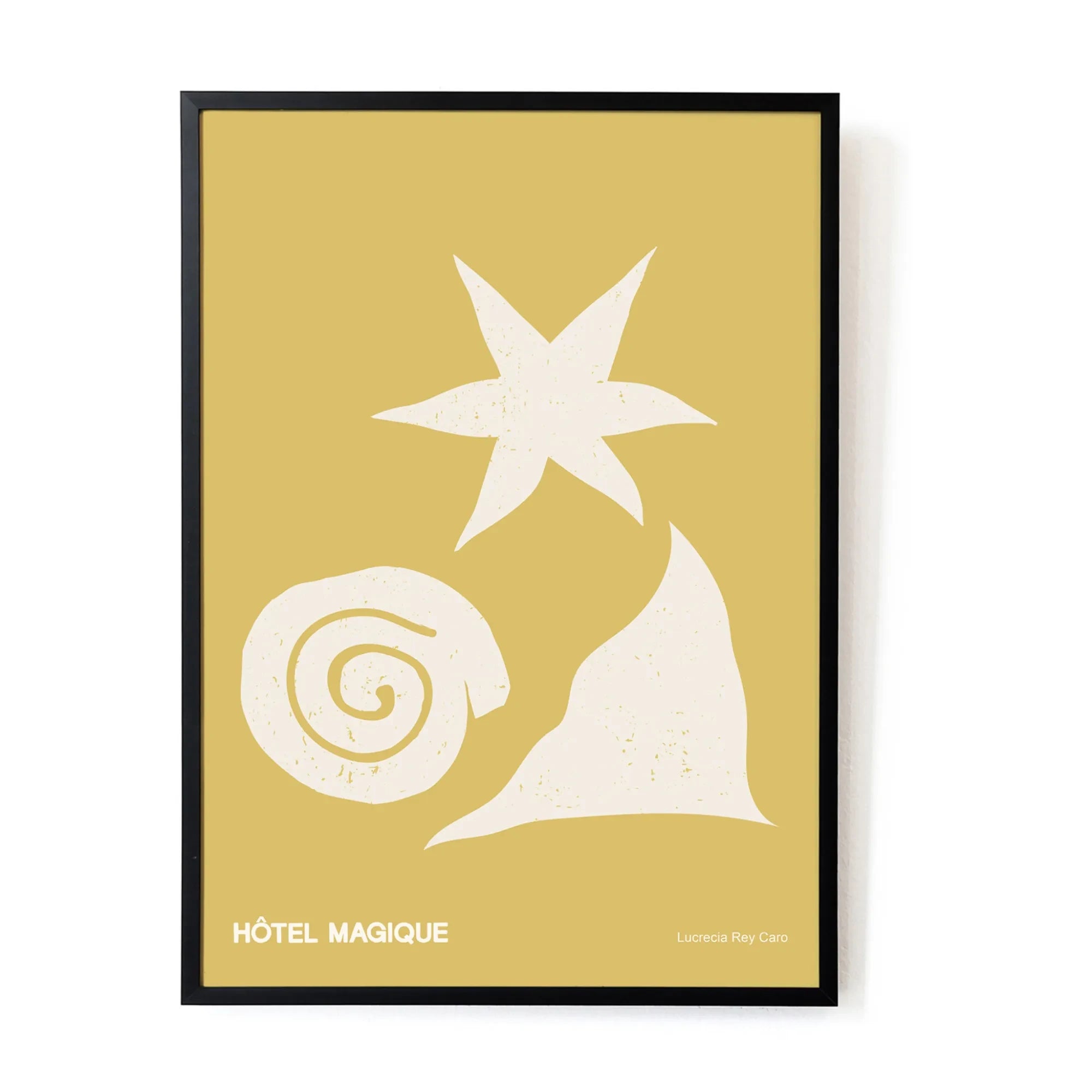 Hôtel Magique - Sea, Sun A3 Poster signed by Lucrecia Rey Caro | Yellow