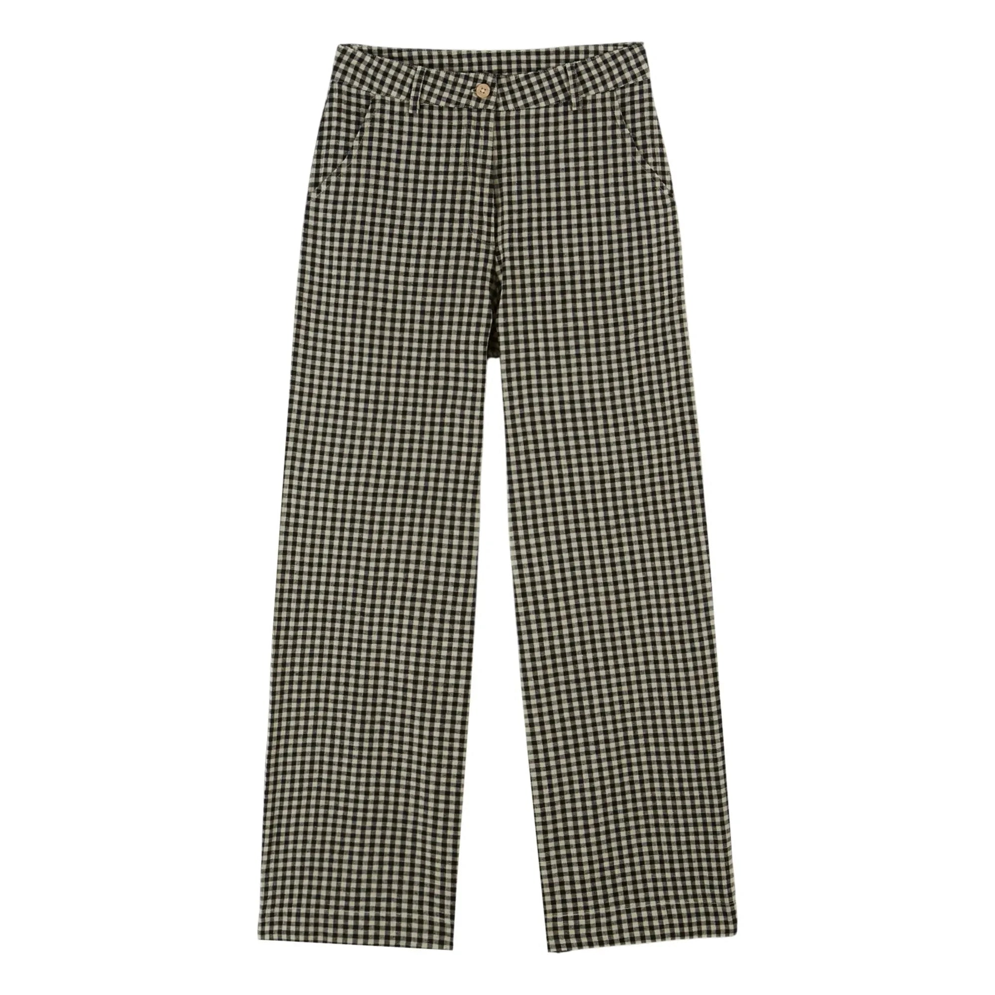 Emile et Ida - Cotton Vichy Pants | Black