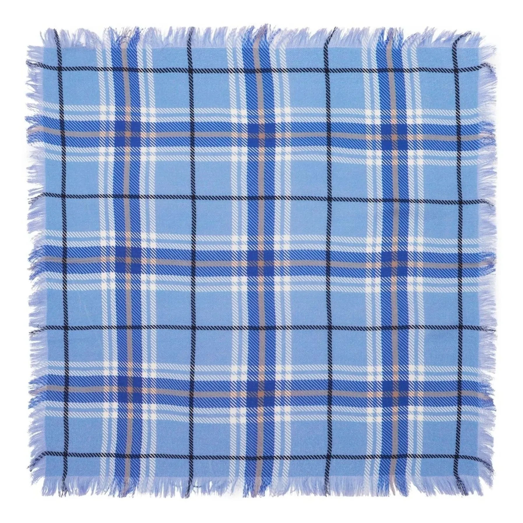Bompard - Mini Checkered Cashmere Scarf | Blue
