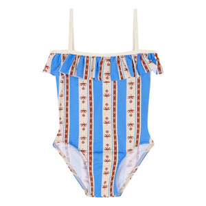 birinit - Sena Striped Baby Swimsuit | Azure Blue