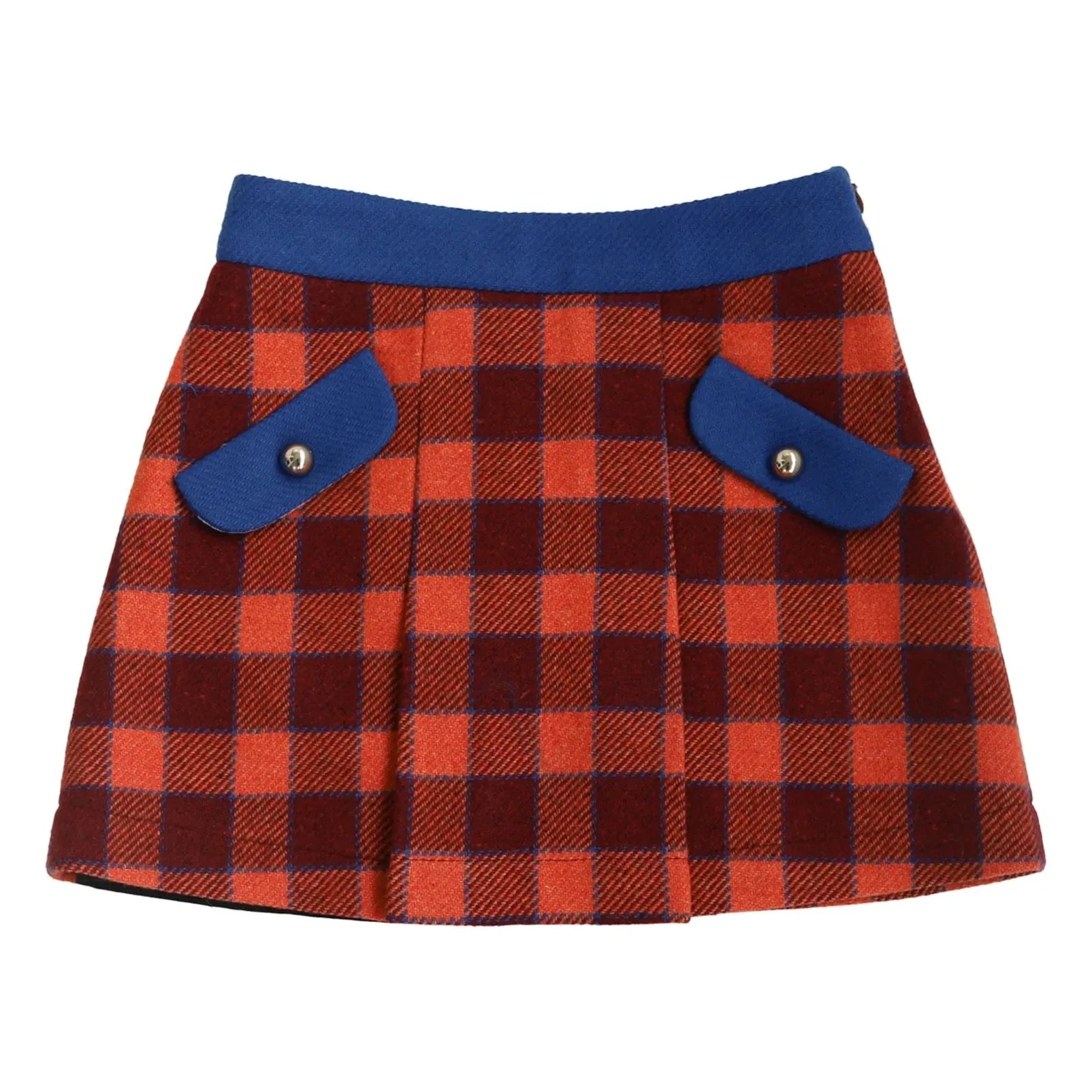 Kalinka - Dianna Wool plaid skirt | Orange