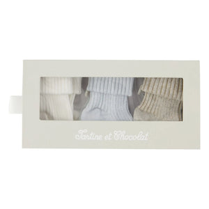 Tartine et Chocolat - 3 Pairs of Socks Set | Light Blue