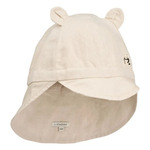 Liewood - Gorm Panda Hat Made of Linen and Organic Cotton | Ecru