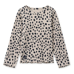 Liewood - Nieve Leopard Organic Cotton Ribbed T-shirt | Oatmeal