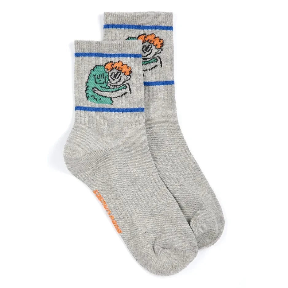 Bobo Choses - Organic Cotton Monster Socks | Heather Grey