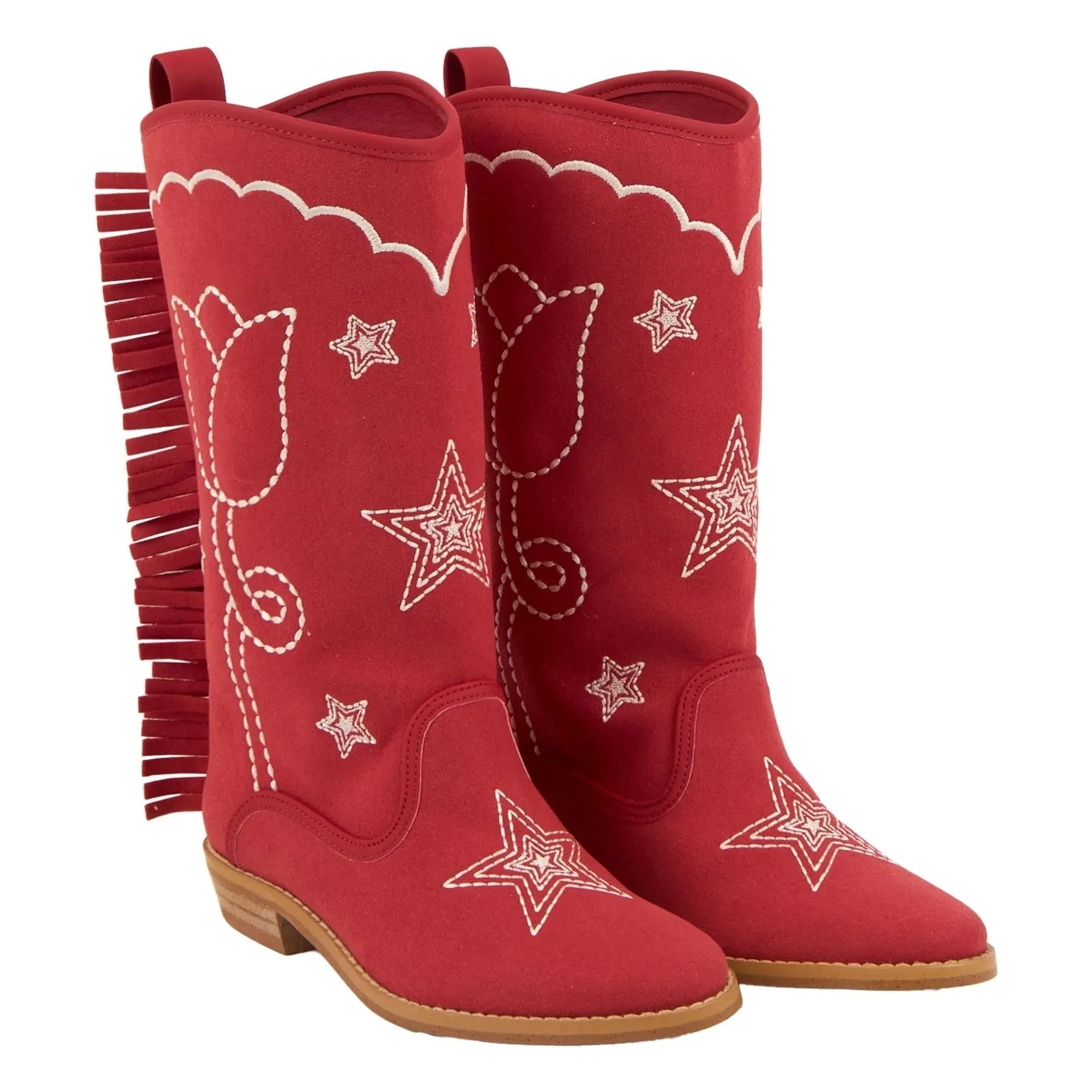 Stella McCartney Kids - Fringed Santiag Boots | Red