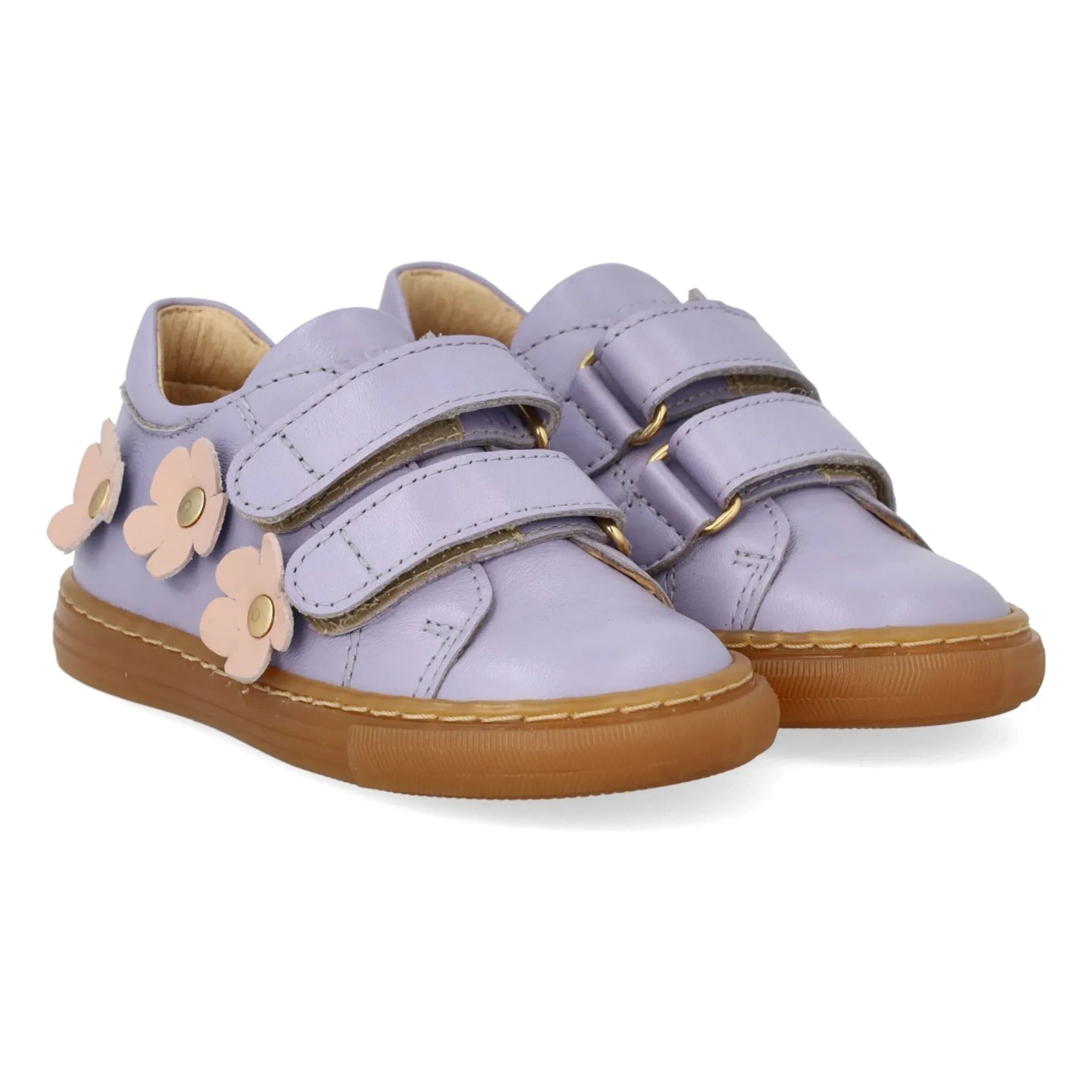 Angulus - Two-Stripe Floral Sneakers | Lilac