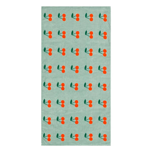 Tinycottons - Cerises Organic Cotton Beach Towel | Aqua Green