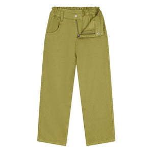 Petit Bateau - Paper Waist Twill Pants | Olive