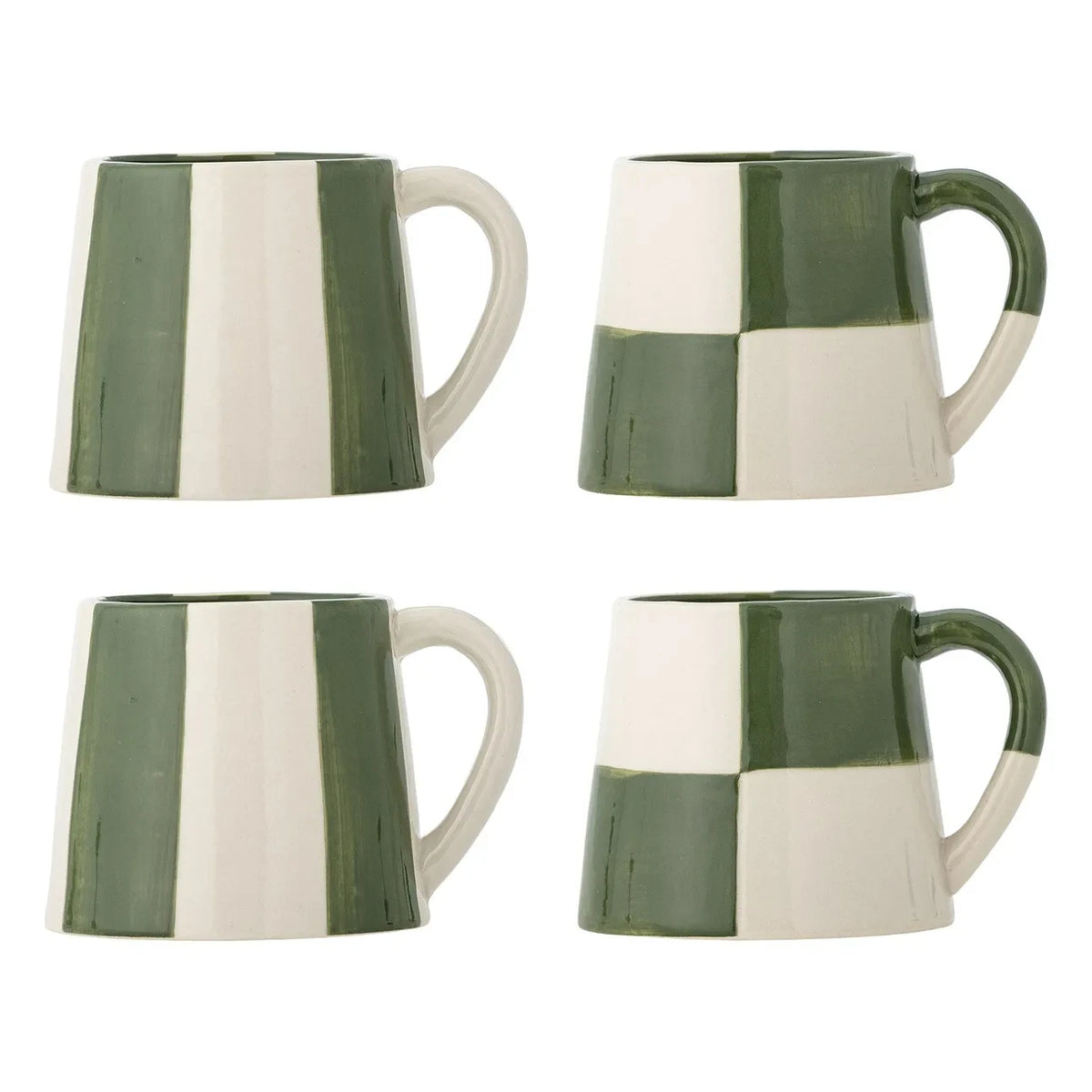 Bloomingville - Floki Stoneware Mugs - 4-piece Set | Green