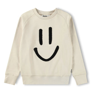 Molo - Mike Smile organik pamuk sweatshirt | Ecru