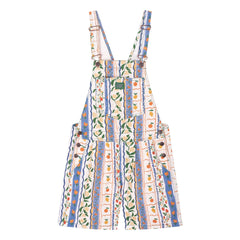 Favorite People - Amalfi Floral Pattern Short Overalls - Women's Collection | Blue