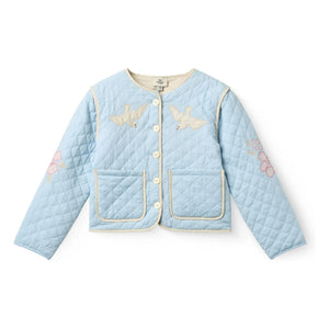 Copenhagen Colors - Organic Cotton Embroidered Quilted Jacket | Light Blue