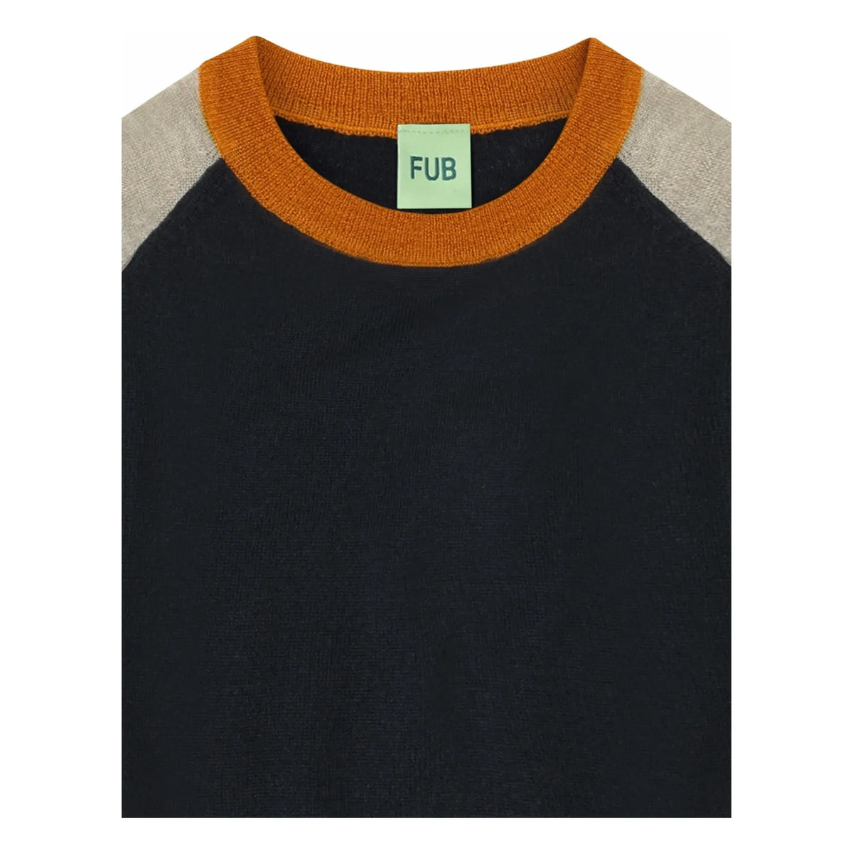 FUB - Color-Blocked Fine Knit Merino Wool Sweater | Navy