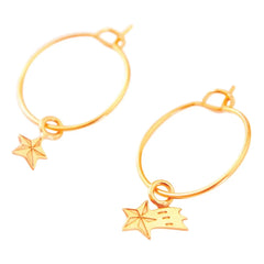 Adorabili - Asymmetric Etoile Filante Hoop Earrings | Gold