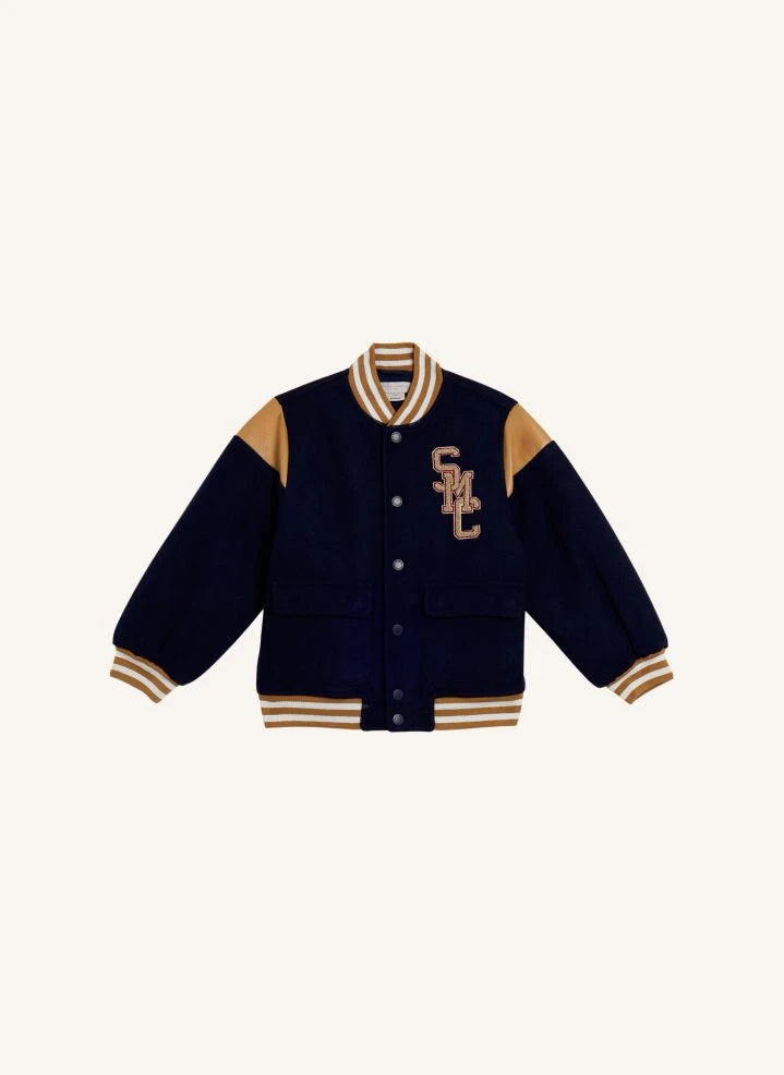 Stella McCartney Kids - SMC Wool Baseball Jacket | Dark Blue